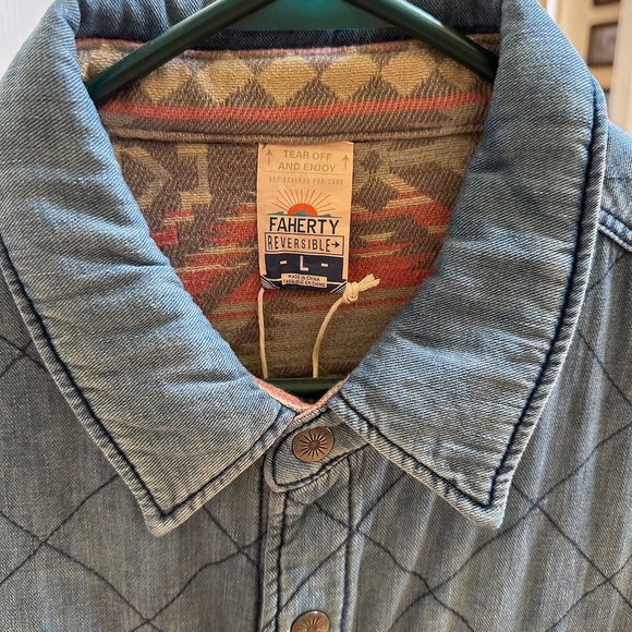 Faherty Men’s Bondi Reversible Jacket Doug Good Feather Size Large - Picture 6 of 13